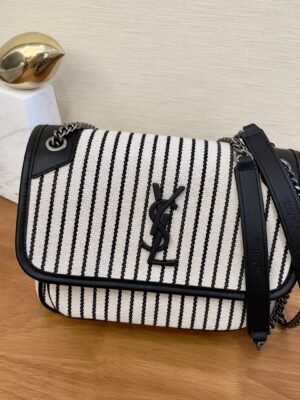 YSSL Niki Medium Chain Bag In Canvas For Women 11in/28cm YSL 633150FAACF9583