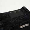CHROME HEARTS BLACK CROSS PATCH JORTS BLACK