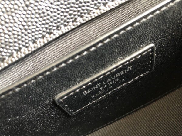YSSL Envelope Small Bag In Mix Matelass¨¦ Grain De Poudre Black For Women 8.2in/21cm YSL 600195BOW921000
