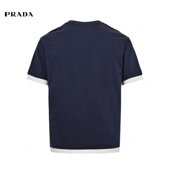 2_4969e58b-e60e-4dbd-a16f-fe90389b550e Prada Navy Contrast Trim T-Shirt