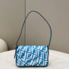 FI Mini Baguatte 1997 Blue Glazed Bag For Woman 19.5cm/7.5in