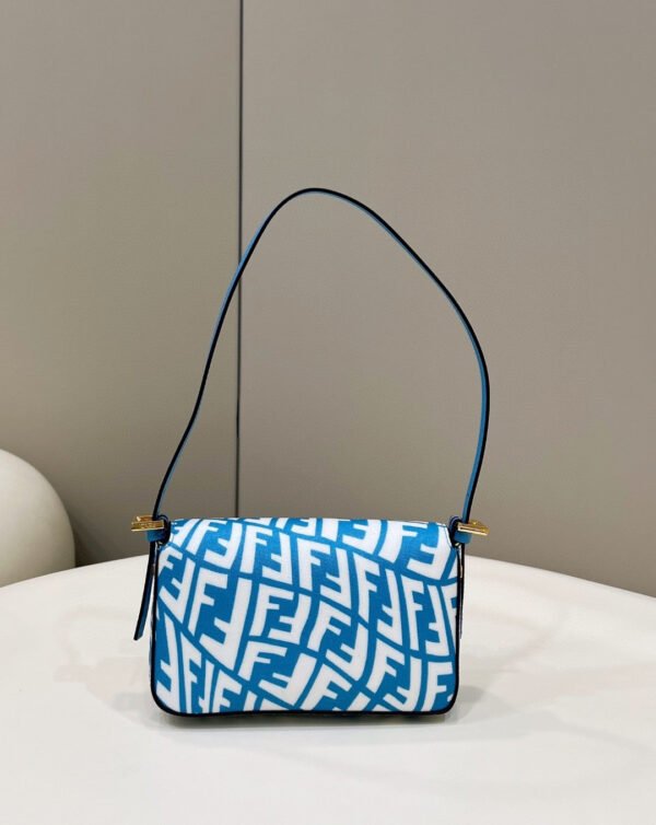 FI Mini Baguatte 1997 Blue Glazed Bag For Woman 19.5cm/7.5in