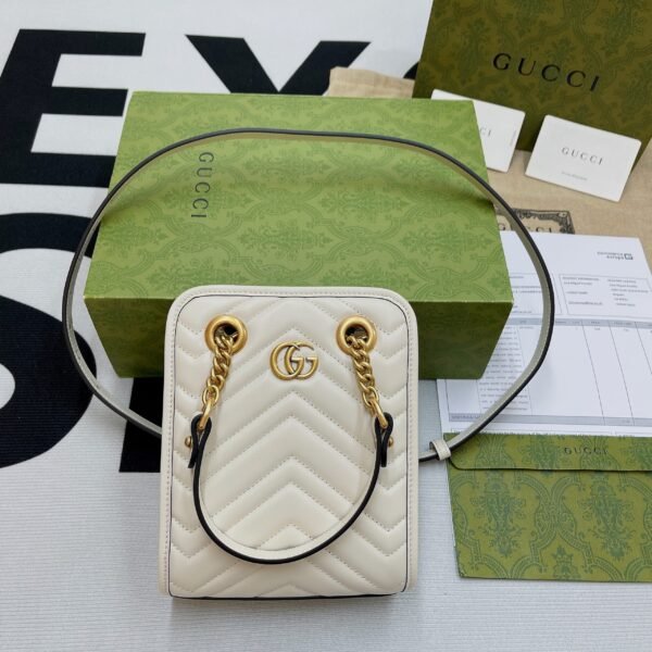 gg Marmont Matelasse Mini Bag White For Women, Women’s Bags 7.5in/19cm gg ?696123 DTDHT 9022
