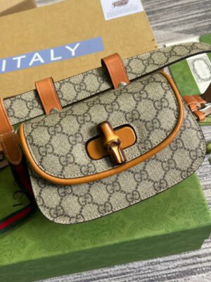 gg Bamboo 1947 Jumbo gg Small Top Handle Bag Brown For Women, Women’s Bags 8.3in/21cm gg