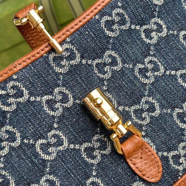 gg Jackie 1961 Mini Shoulder Bag Blue And Ivory gg Jacquard Denim For Women 7.5in/19cm gg ?637092 2KQgg 8375