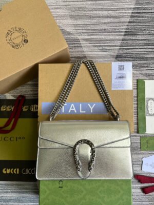 gg Dionysus Small Shoulder Bag Silver For Women, Women’s Bags 10in/26cm gg 499623 1TRBN 8173