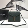 YSSL Cassandra Medium Top Handle Bag In Grain Dark Green For Women 9.6in/24.5cm YSL