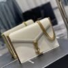 2c640cbd YSSL Cassandra Medium Chain Bag White In Grain De Poudre Embossed For Women 8.6in/22cm YSL 532750BOW0W9207