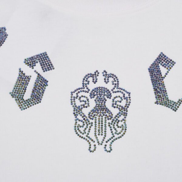 CHROME HEARTS GLITTER GRAPHIC T-SHIRT WHITE