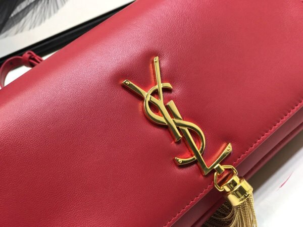 YSSL Kate Tassel Small Shoulder Bag Red For Women 10.2in/26cm YSL?