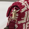 FI Baguette Red raffia back with crocheted FF Bag For Woman 15cm/6in