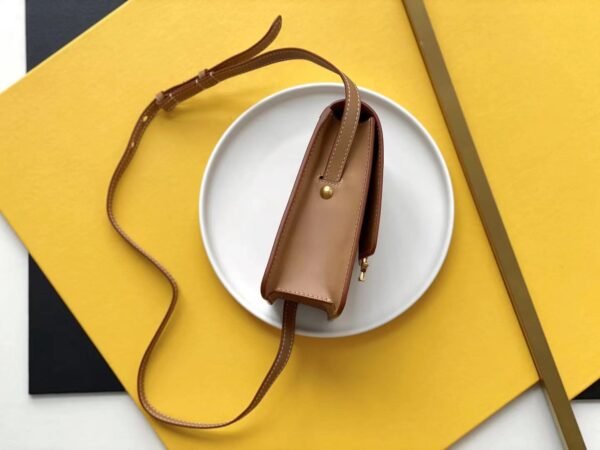3-106 YSSL Kaia North/South Satchel Bag In Vegetable Tanned Brown Material With Gold Hardware For Women 6.6in/18cm YSL 668809BWR6W2725