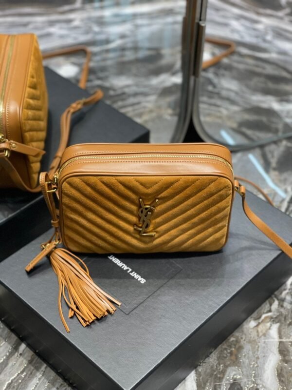 3-151 YSSL Lou Camera Bag Brown With Gold Toned Hardware For Women 9in/23cm YSL 6125441S7R77761