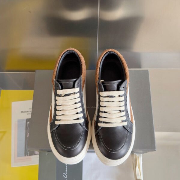 3._3_421caaf8-41db-4da2-be66-c677fbf0c44d Rick Owens Black and Brown Low-Top Sneakers