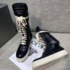 High-Top Leather Lace-Up Boots