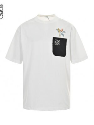 Loewe T-Shirt - White with Black Pocket