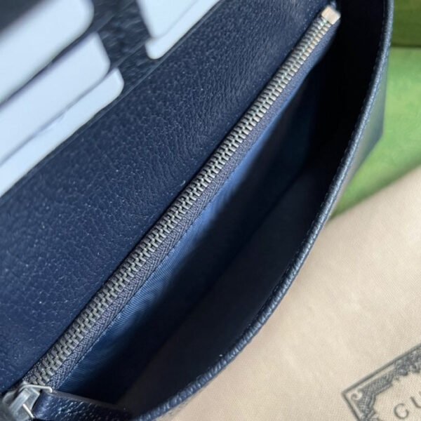 gg Horsebit 1955 Wallet With Chain Beige And Blue For Women 7.5in/19cm gg