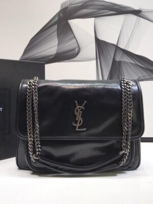 YSSL Niki Medium Chain Bag Black For Women 11in/28cm YSL