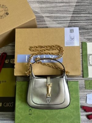 gg Jackie 1961 Lizard Mini Bag Black For Women, Women’s Bags 7.5in/19cm gg ?675799 LUZ0G 1000