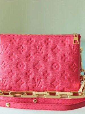 LV Coussin BB Grain Fluo Pink For Women, Women¡¯s Bags, Shoulder And Crossbody Bags 8.3in/21cm LV M20750