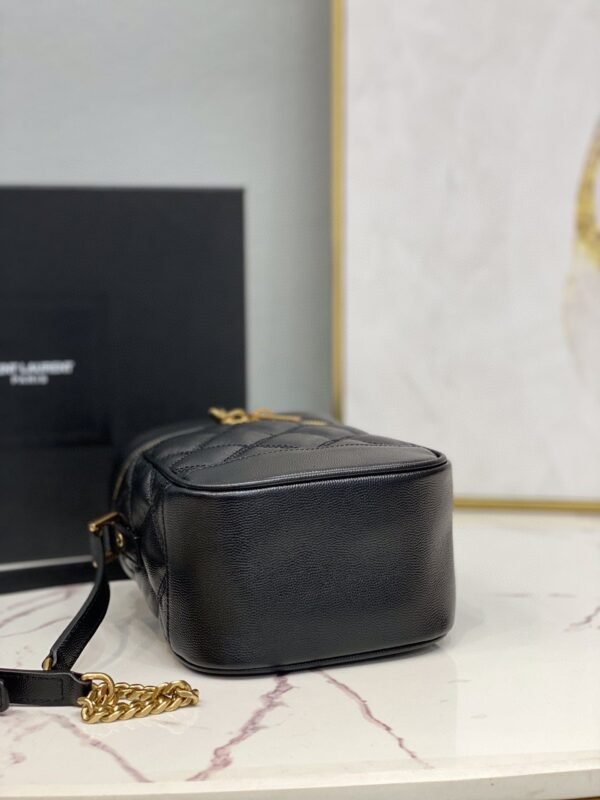 337dab7b YSSL Vanity Bag In Carr¨¦-Quilted Grain De Poudre Black For Women 6.4in/16.5cm YSL 649779DME271000