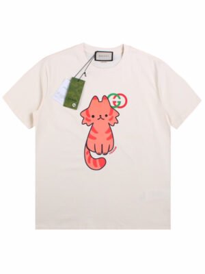 Gucci Cat Graphic T-Shirt (Cream)