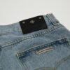 CHROME HEARTS BLACK CROSS PATCH JORTS WASHED DENIM
