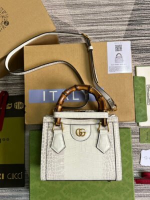 gg Diana Mini Tote Bag White For Women, Women’s Bags 7.9in/20cm gg