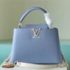 LV Capucines BB Taurillon Light Blue/ Beige For Women, Women’s Bags, Shoulder And Crossbody Bags 10.6in/27cm LV