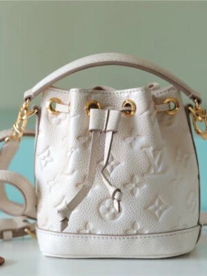 LV Nano Noe Monogram Empreinte Light Beige For Women,  Shoulder And Crossbody Bags 6.3in/16cm LV M81463