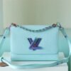 LV Twist MM Grain Blue For Women,  Shoulder And Crossbody Bags 9.1in/23cm LV M20694