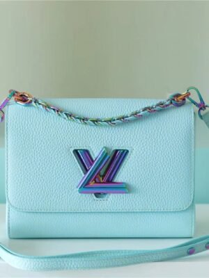 LV Twist MM Grain Blue For Women,  Shoulder And Crossbody Bags 9.1in/23cm LV M20694