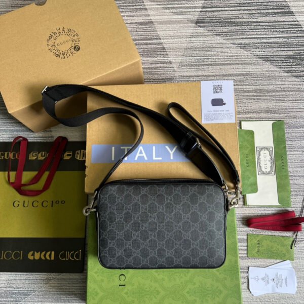 gg Shoulder Bag With Interlocking G Black gg Supreme Canvas For Women? 9.6in/24.5cm gg 703468 92THF 1000