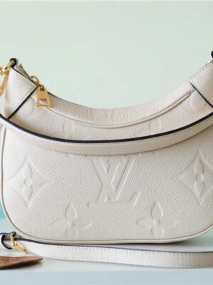 LV Bagatelle Monogram Empreinte Creme Beige For Women,  Shoulder And Crossbody Bags 22cm/8.7in LV M46099