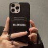 BB Card Holder Leather iPhone Case-iPhone 12 / Black