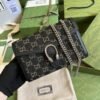 gg Dionysus gg Mini Chain Bag Black And Ivory gg Denim Jacquard For Women 8in/20cm 401231
