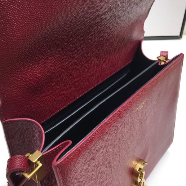 YSSL Cassandra Medium Top Handle Bag In Grain Burgundy For Women 9.6in/24.5cm YSL ?578000BOW0W6475