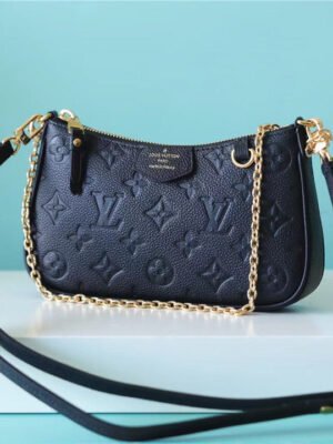 LV Easy Pouch On Strap Monogram Empreinte Black For Women, Women’s Handbags, Shoulder Bags And Crossbody Bags 7.5in/19cm LV M80349
