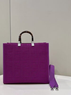 FI Sunshine Medium Purple FF fabric shopper Bag For Woman 31cm/12in 8BH386AHWCF037T