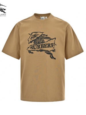 Burberry T-Shirt - Tan with Graphic Design