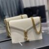 3c664cfb YSSL Cassandra Medium Chain Bag White In Grain De Poudre Embossed For Women 8.6in/22cm YSL 532750BOW0W9207