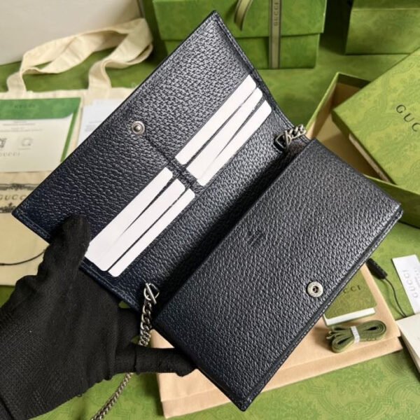 gg Horsebit 1955 Wallet With Chain Beige And Blue For Women 7.5in/19cm gg