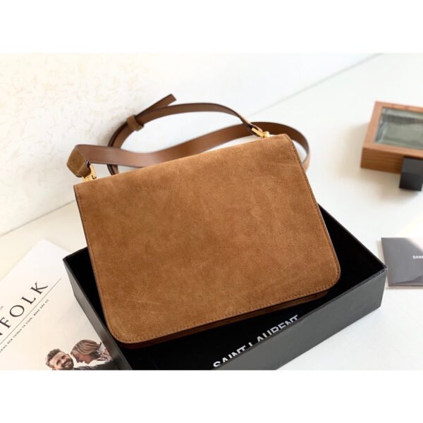 YSSL?Le Carre Satchel Brown For Women 9in/23cm YSL