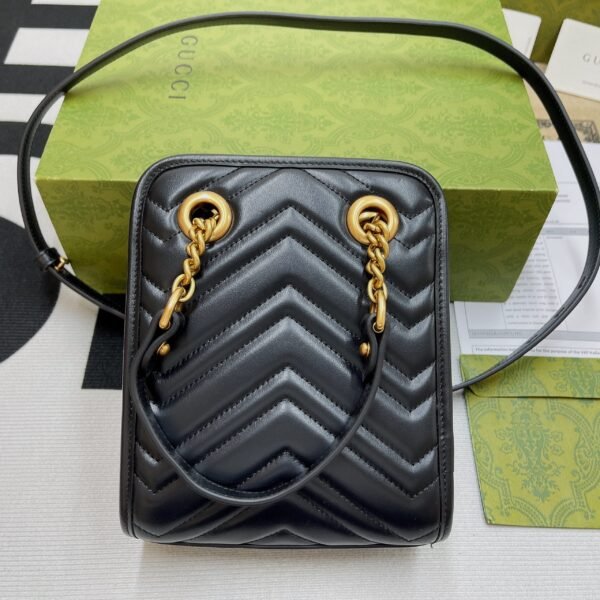 gg Marmont Matelasse Mini Bag Black For Women, Women’s Bags 7.5in/19cm gg ?696123 DTDHT 1000