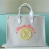 3e7a3446 LV Onthego GM Monogram Giant And Raffia White/ Yellow For Women, Shoulder And Crossbody Bags 41cm/16.1in LV M20815