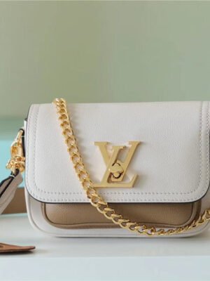 LV Lockme Tender White For Women, Women¡¯s Handbags, Shoulder And Crossbody Bags 7.5in/19cm LV