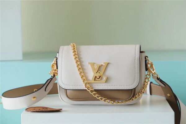 LV Lockme Tender White For Women, Women¡¯s Handbags, Shoulder And Crossbody Bags 7.5in/19cm LV