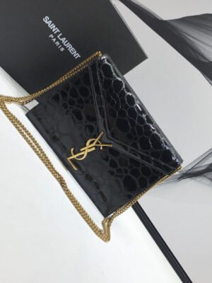 YSSL Cassandra Small Crossbody Bag With Stone Print Black For Women 7.4in/19cm YSL