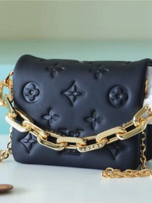 LV Beltbag Coussin Monogram Black For Women, Women’s Handbags, Shoulder And Crossbody Bags 5.1in/13cm LV