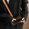 Advanced leather iPhone Case With Wallet And Strap Brown
